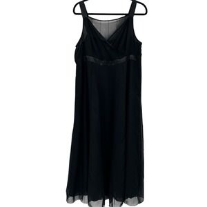 Vintage JL Studio Womens Whimsigoth Chiffon Dress Size 18 Petite Black Evening‎
